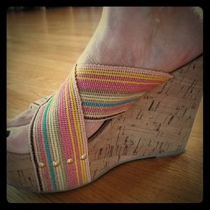 Steve Madden Rainbow Slip on Platform Wedge